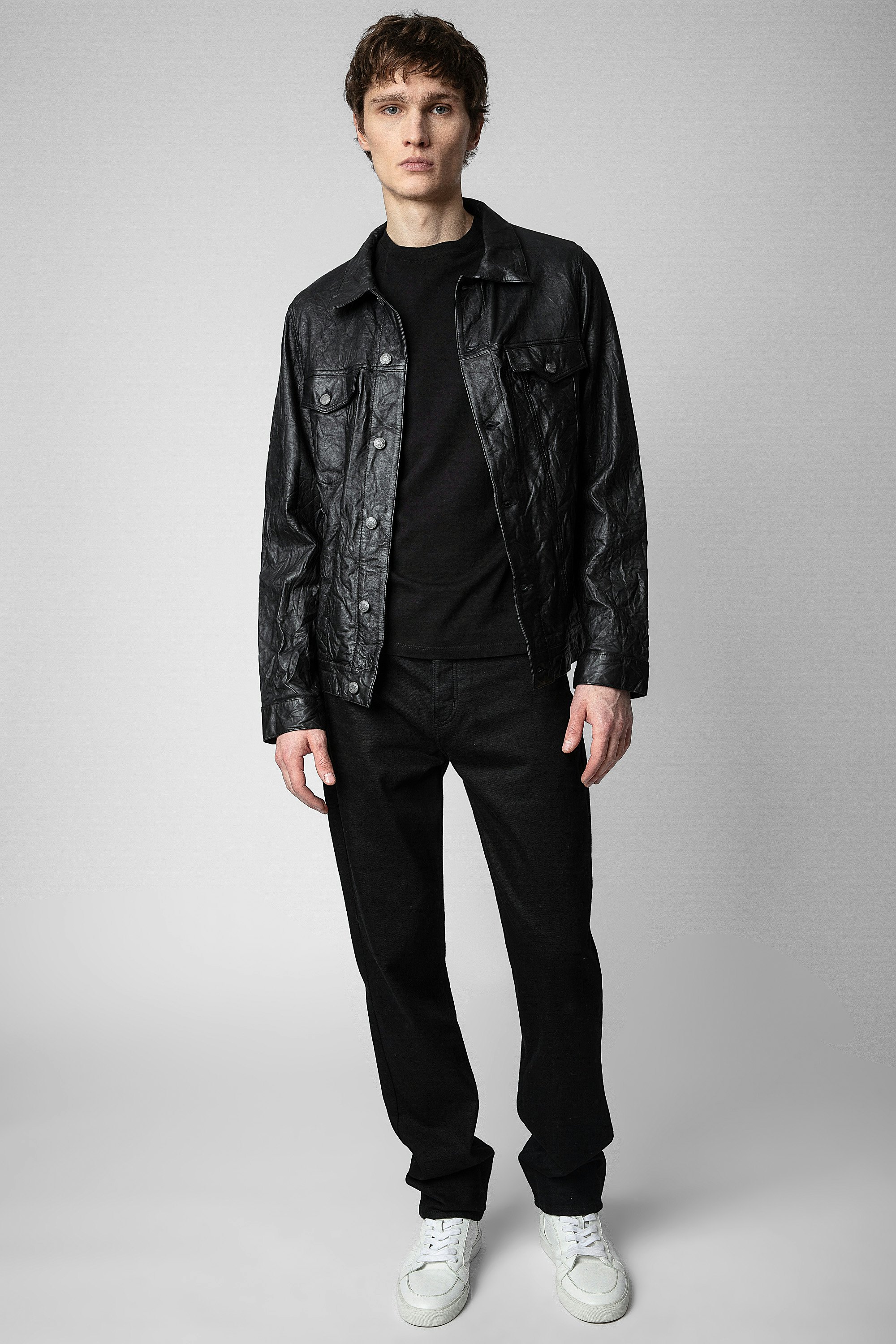 Blouson Base Cuir Froissé