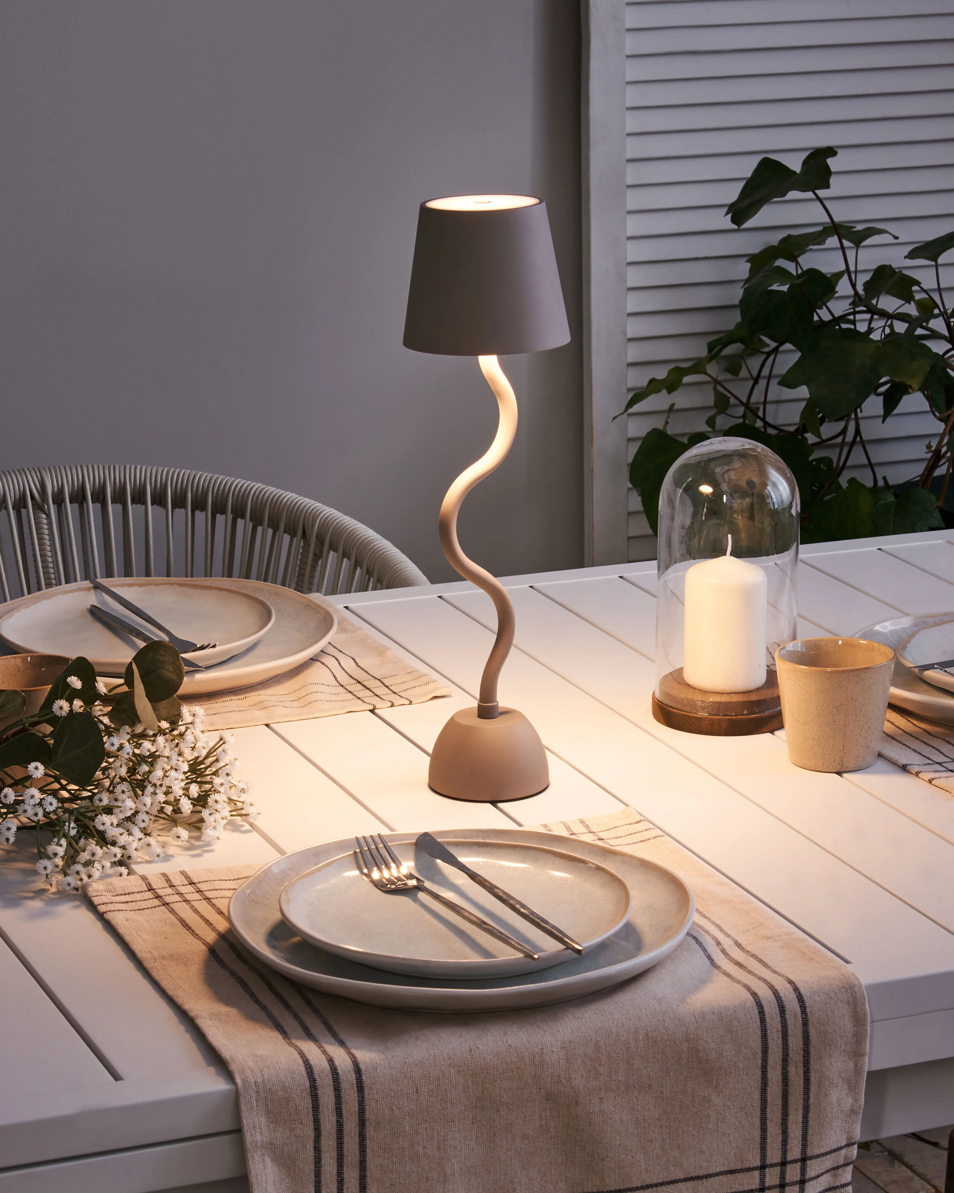 LED draadloze tafellamp VOUGA met dimmer Metaal Beige