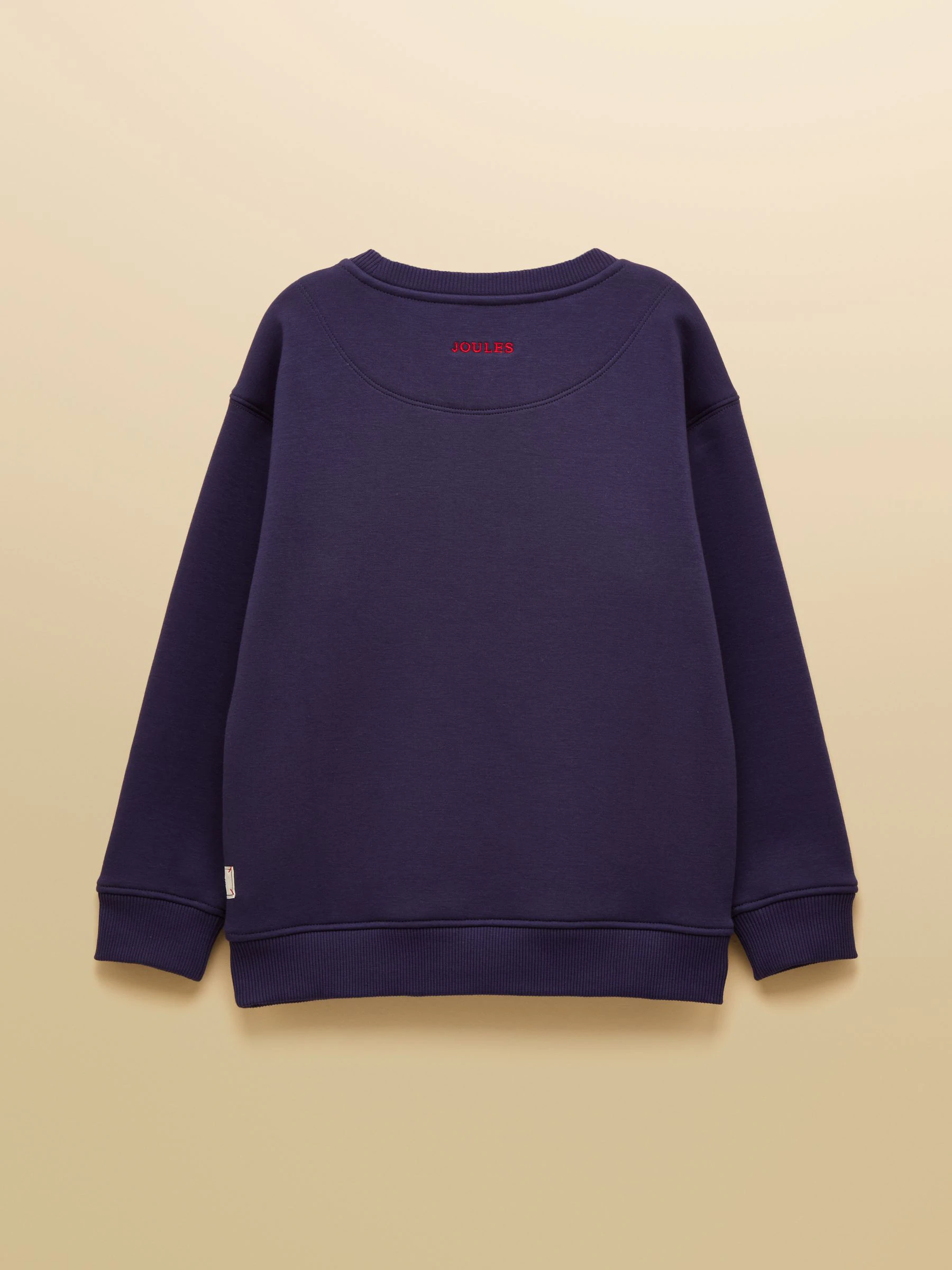 Donkerblauw - Joules Mackenzie sweatshirt voor kinderen met voering van imitatiebont