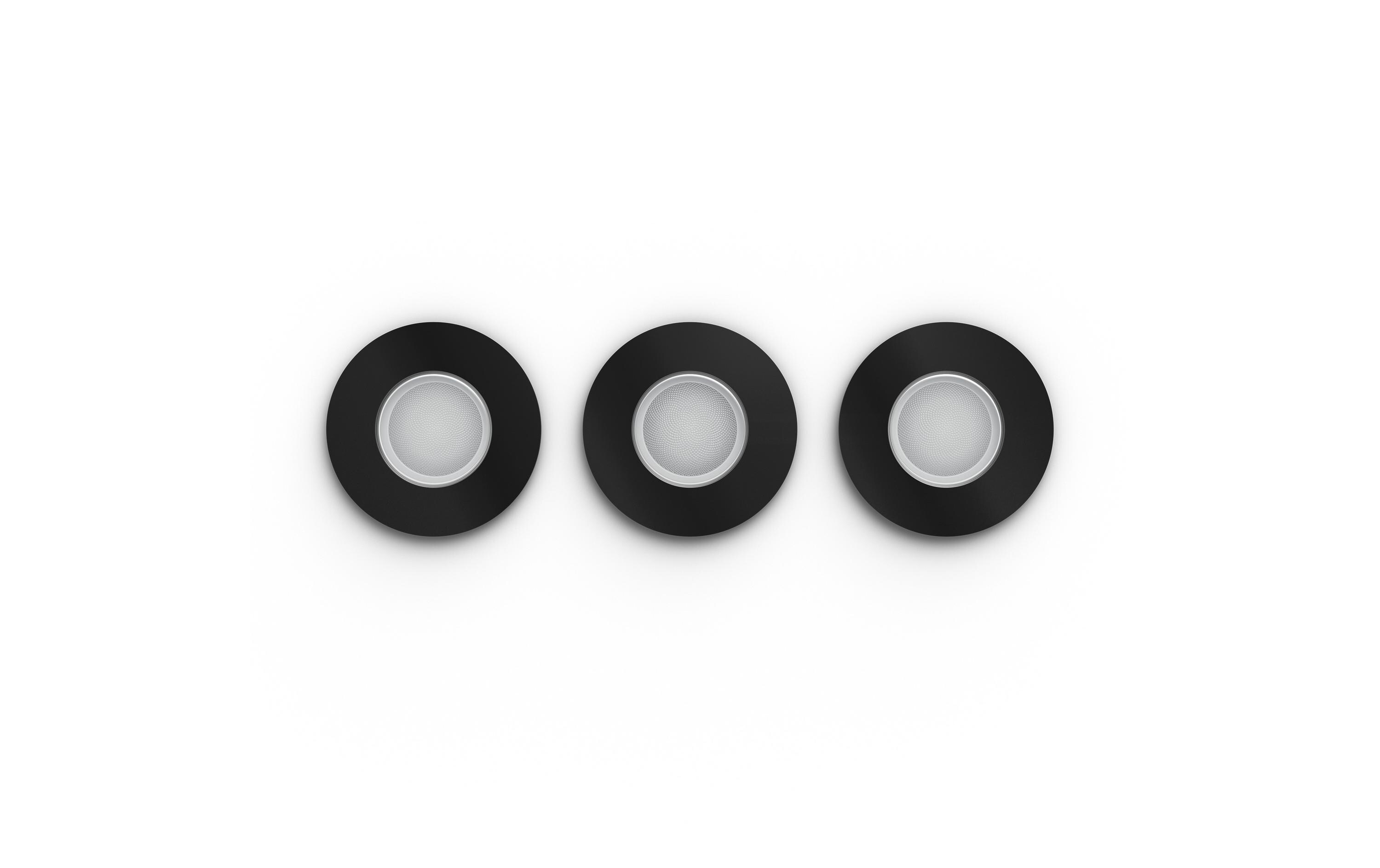 White & Color Ambiance Xamento Einbauspots 3er-Pack Schwarz<br>Smartes Licht für jeden Raum