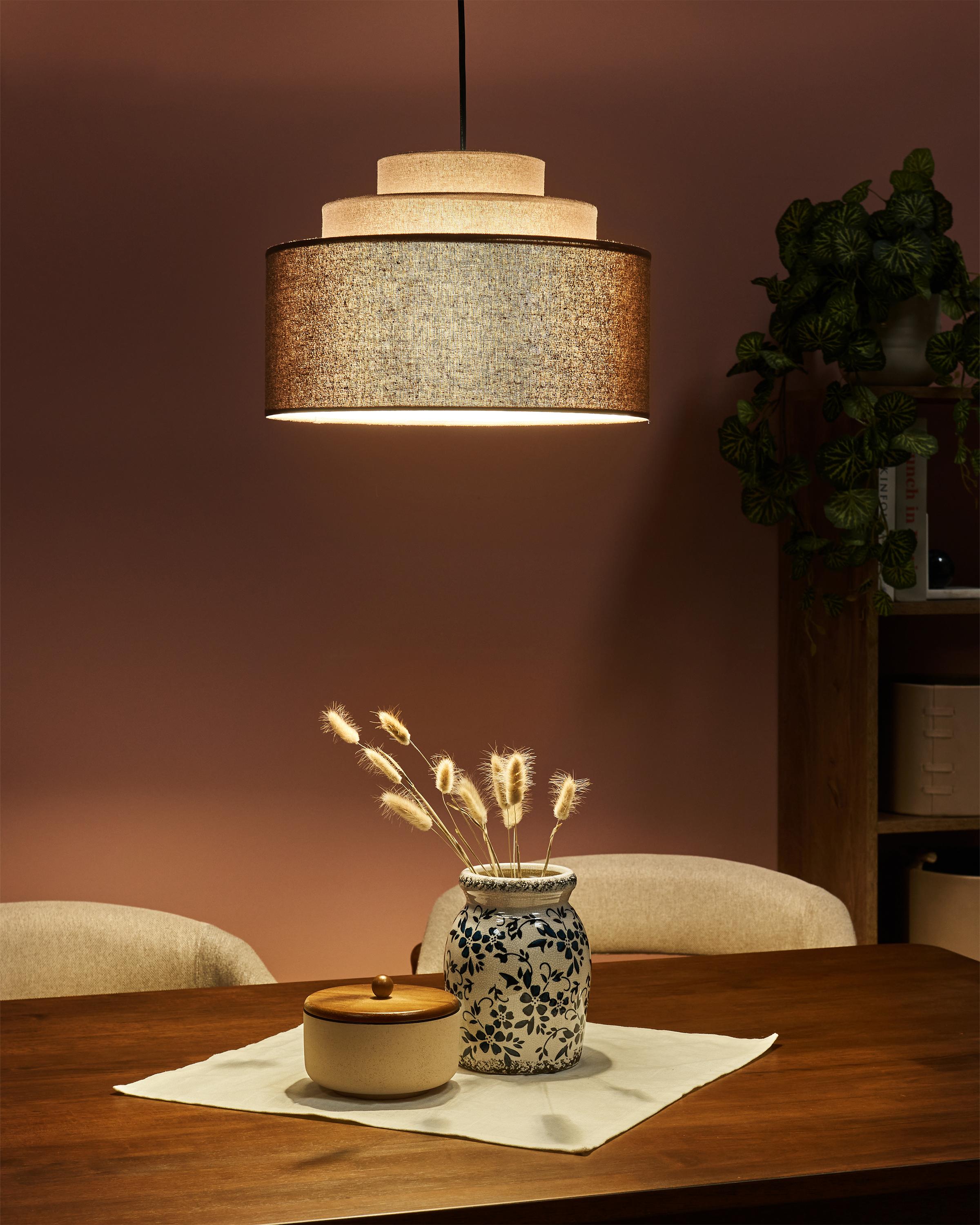 Hanglamp MASPARRO Linnen Bruin