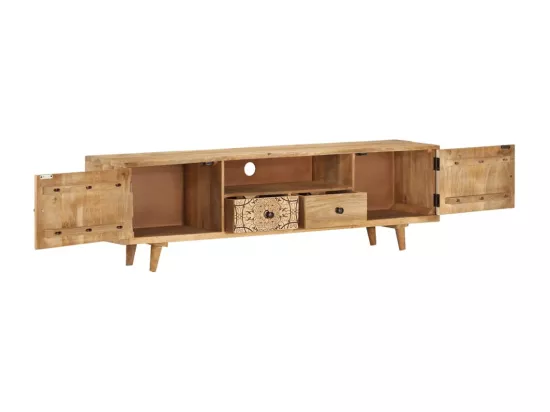 Meuble TV 140x30x40 cm Bois de manguier massif