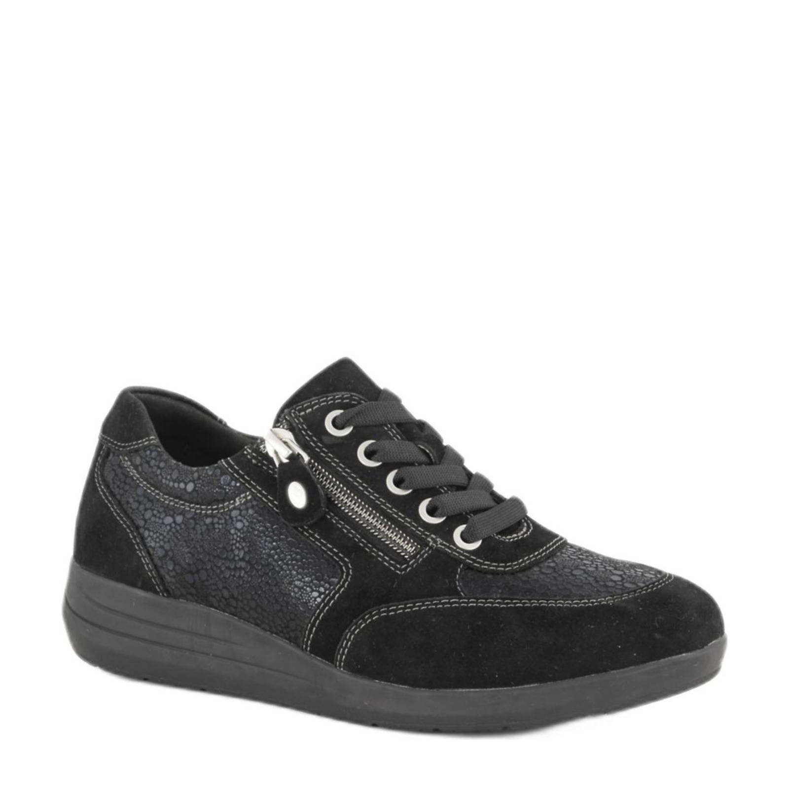 Medicus comfort leren sneakers zwart