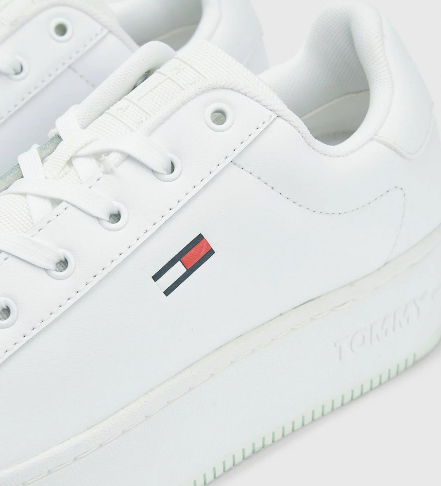 Tênis Tommy Jeans Essential de couro, branco