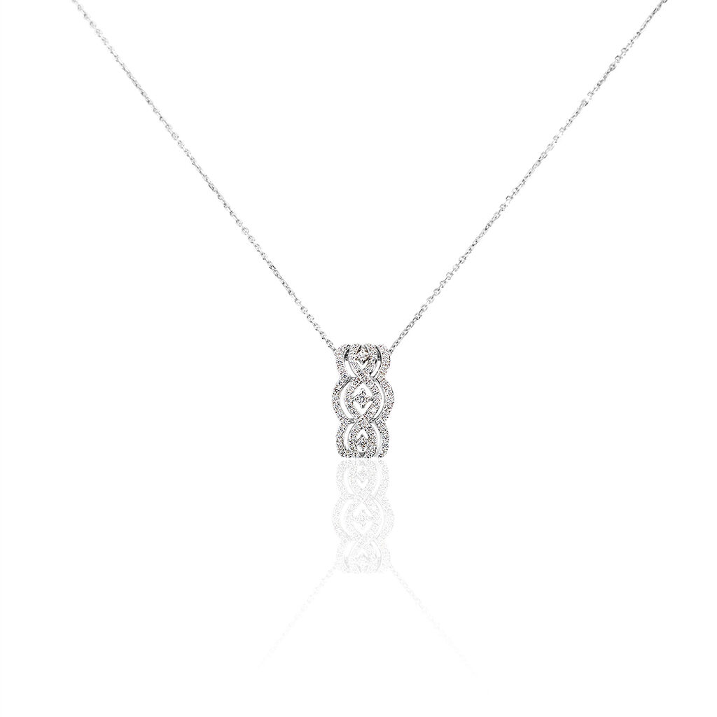 Collier Or Blanc Oxyde De Zirconium