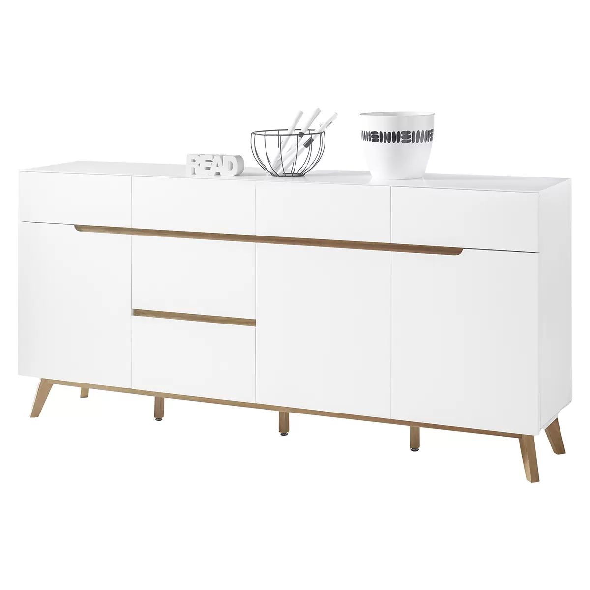 Sideboard Cervo Eiche,weiss