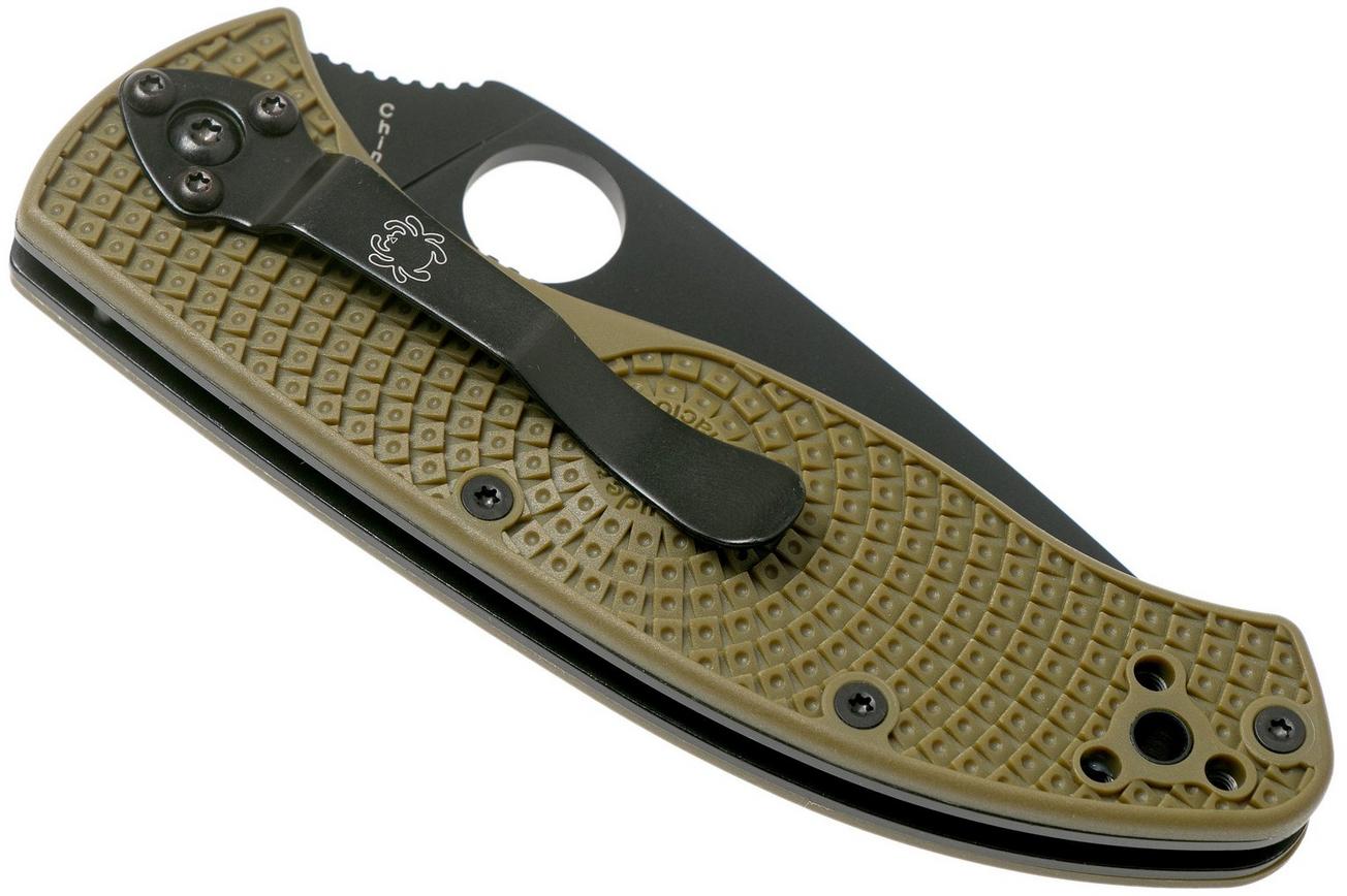 Spyderco Tenacious Lightweight OD Green Black C122PSODBK FRN partly serrated zakmes