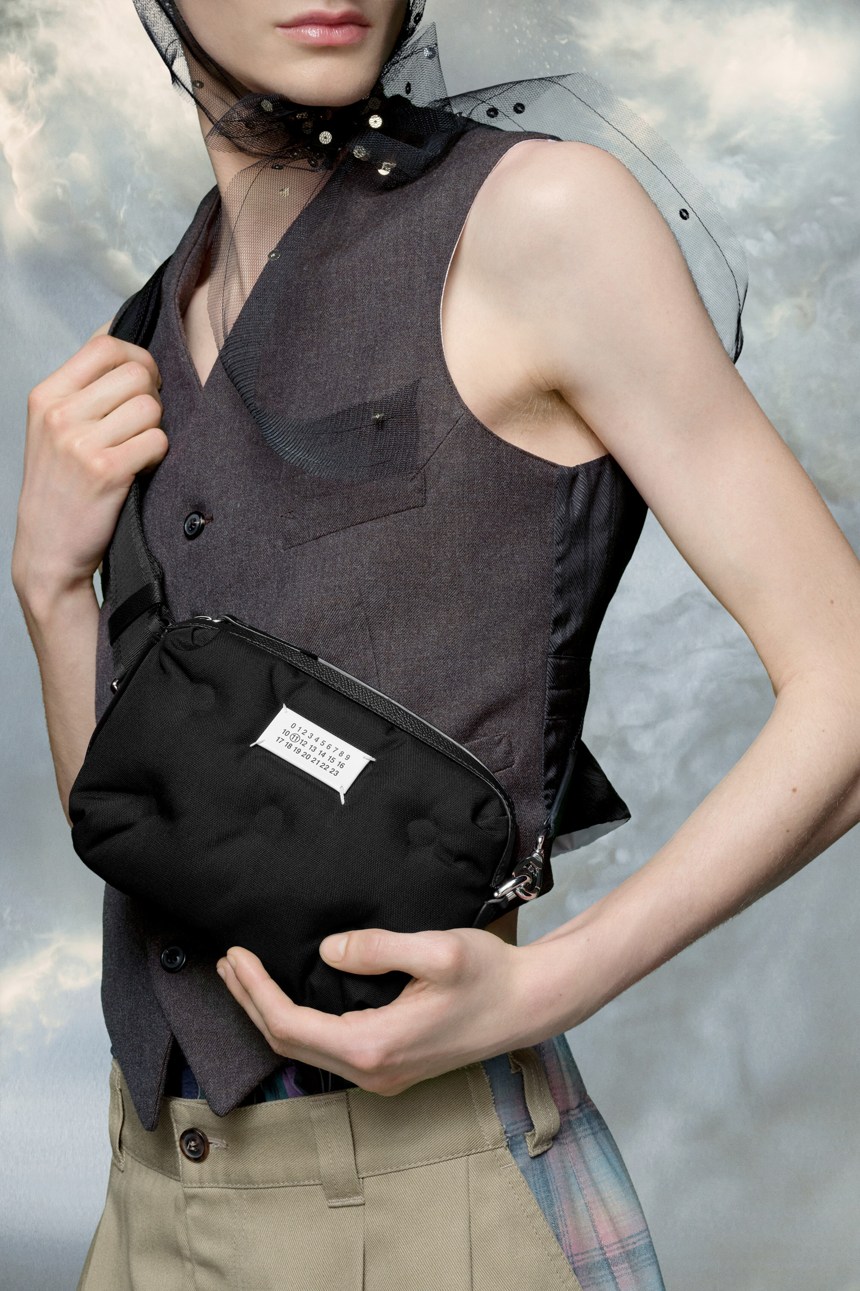 Glam Slam Sport body bag en cuir pour femme Noir