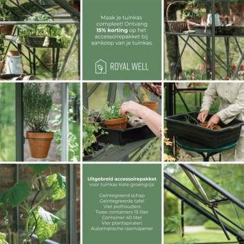 Royal Well Kate IV kweekkas aluminium groen-grijs 7,16 m²