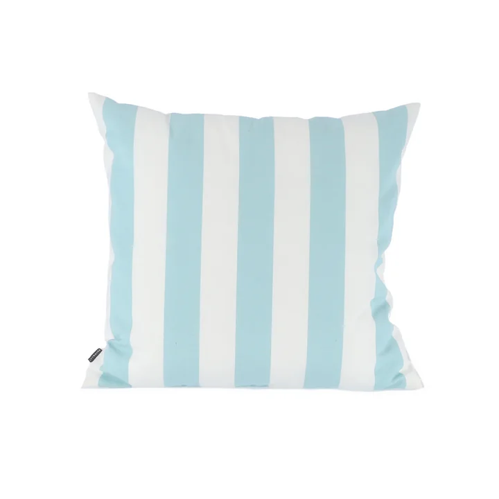 Jan Kurtz - Somnia Outdoor Kissen, 48 x 48 cm, Streifen weiss / hellblau