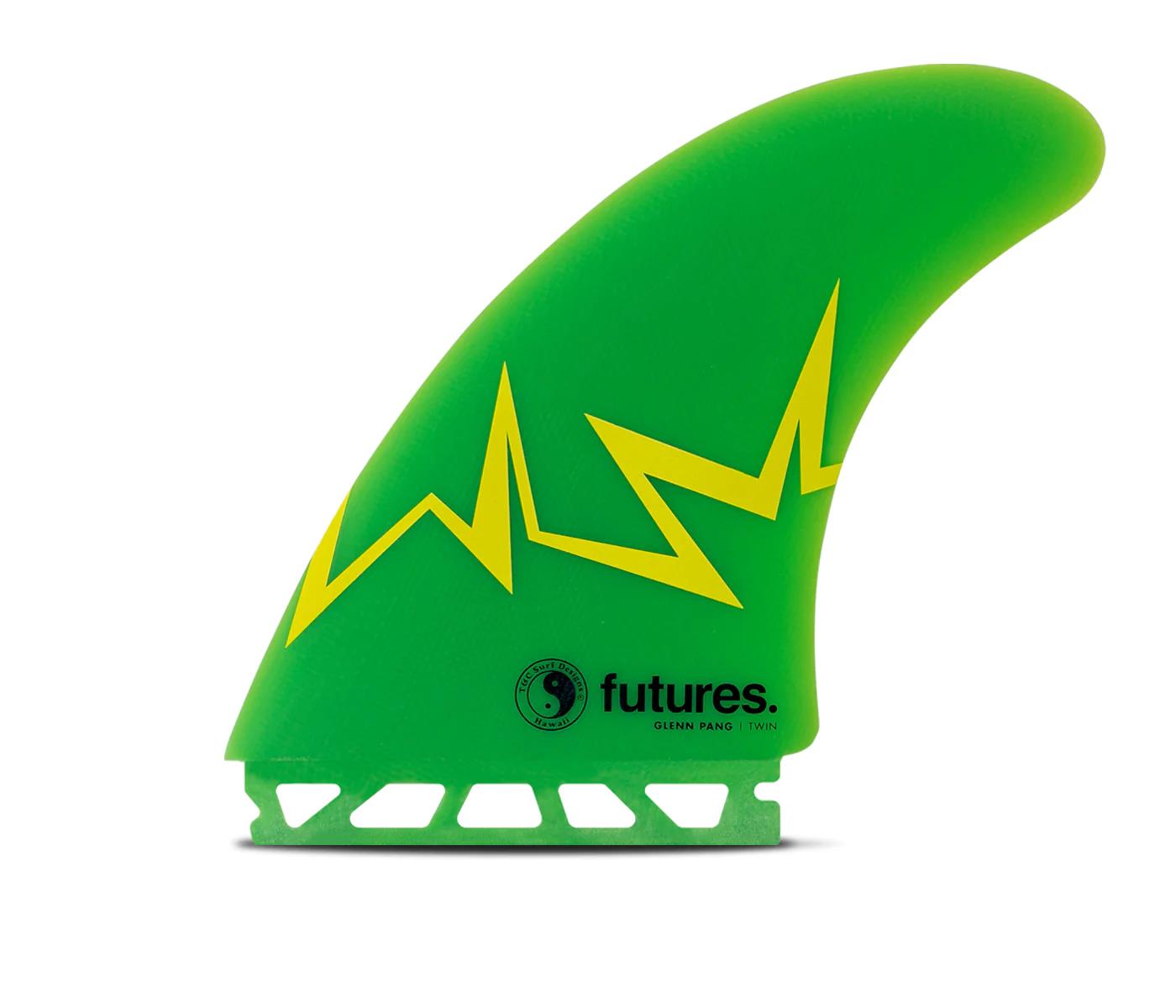 Futures Glenn Pang Fiberglass - Green / Yellow - Twin   mini trailer