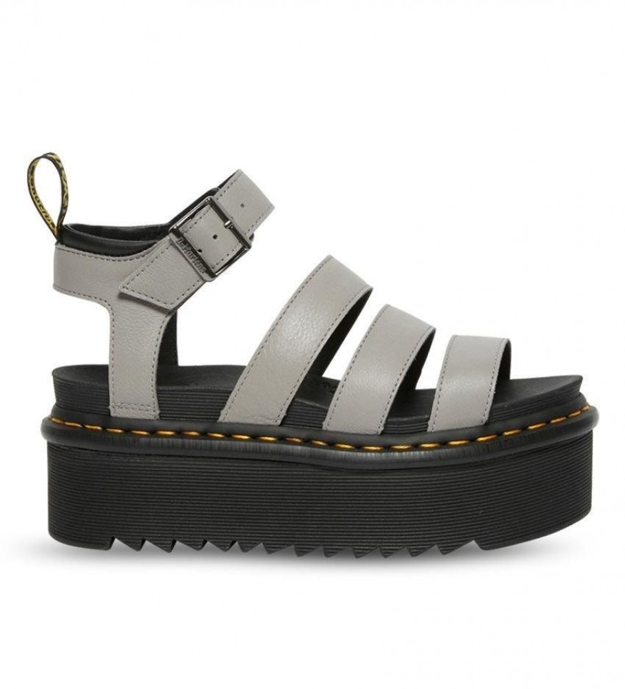 Sandálias Dr. Martens Blaire Quad em couro cinza