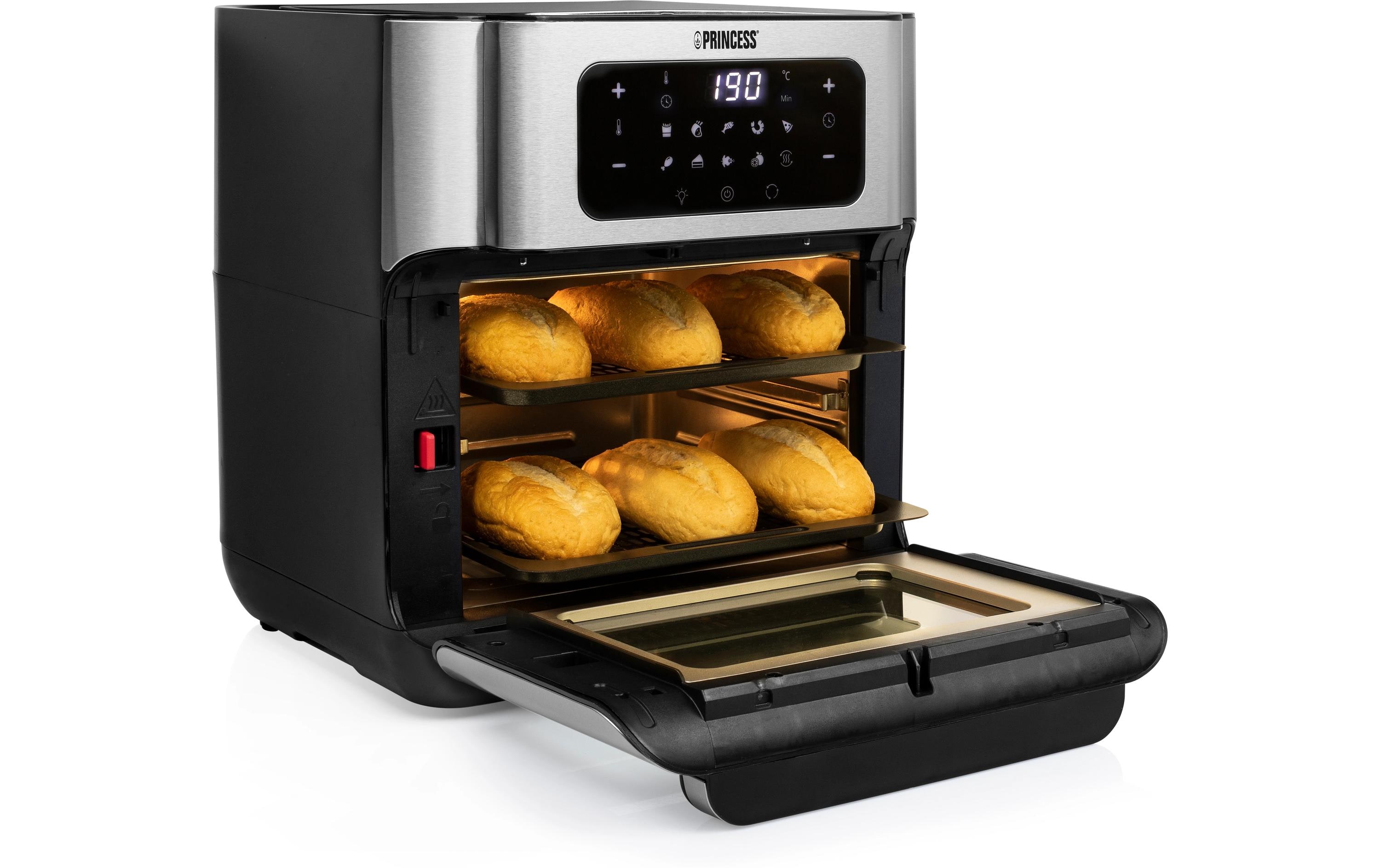 Heissluftofen mit Frittierfunktion 10 l, Schwarz<br>Heissluftfritteuse