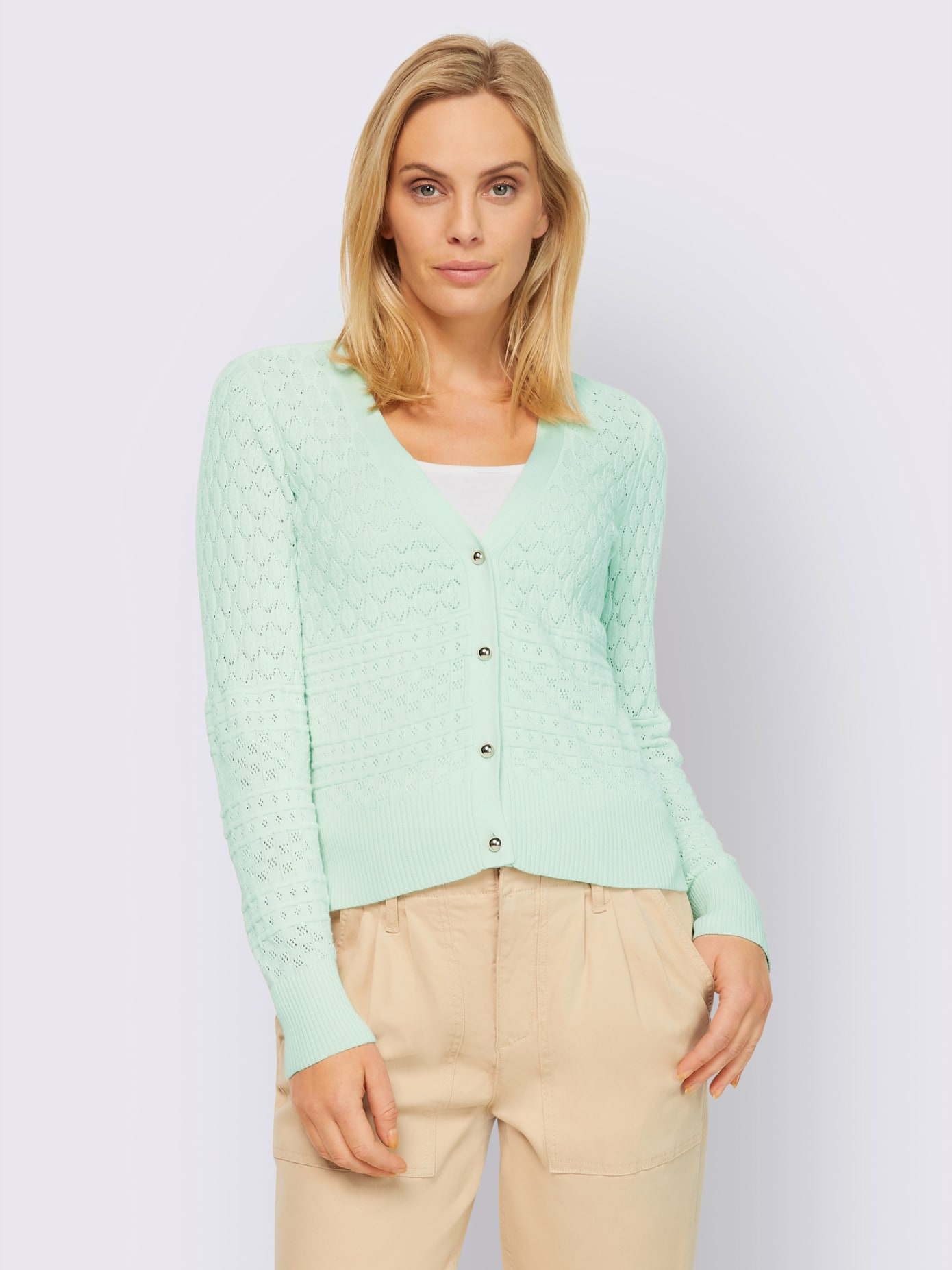 Veste en tricot mélange doux de viscose et de coton