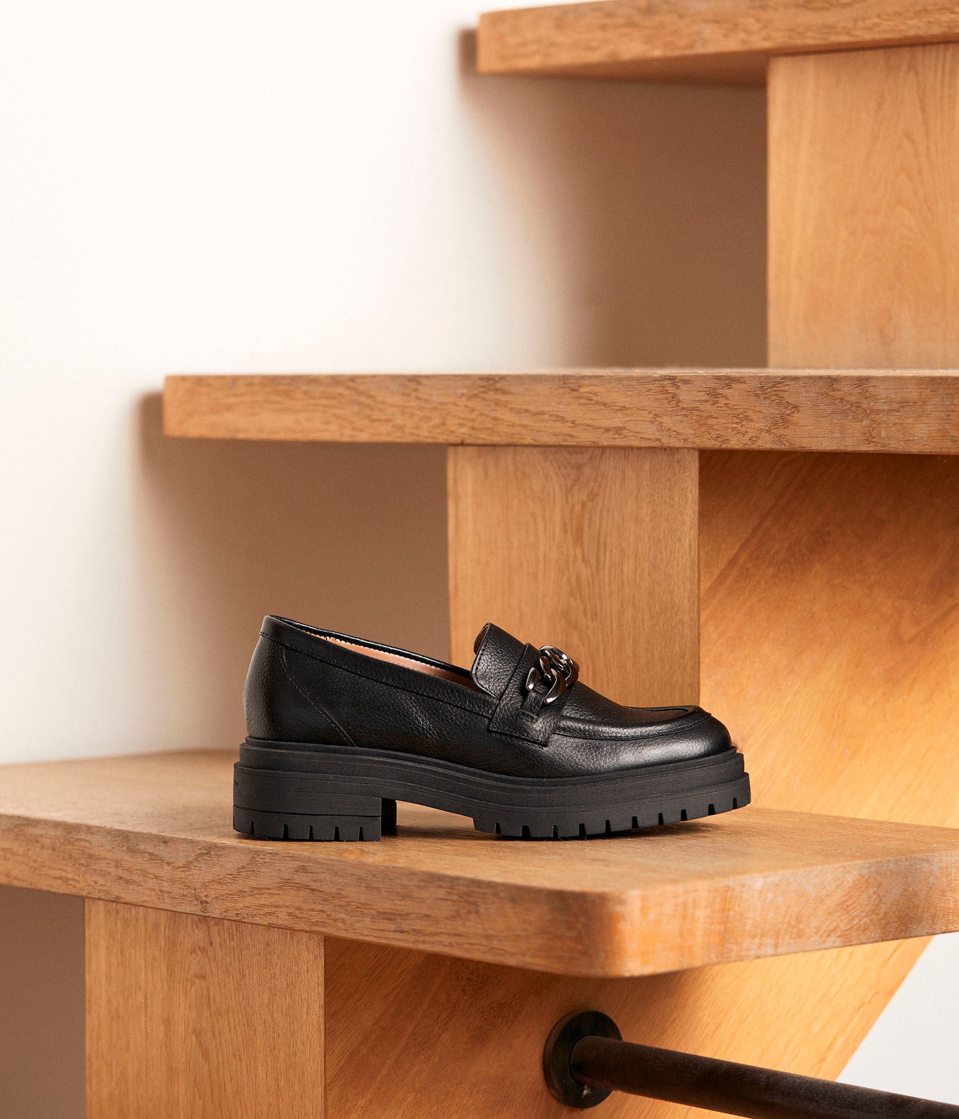 Mocassins cuir noir Xavier