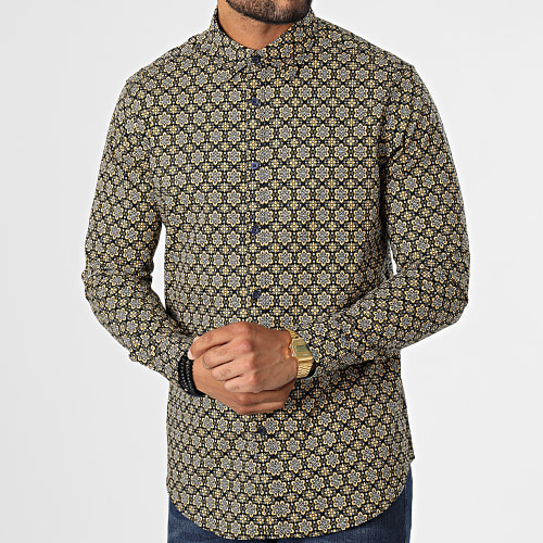 Chemise Manches Longues 7716 Noir Jaune