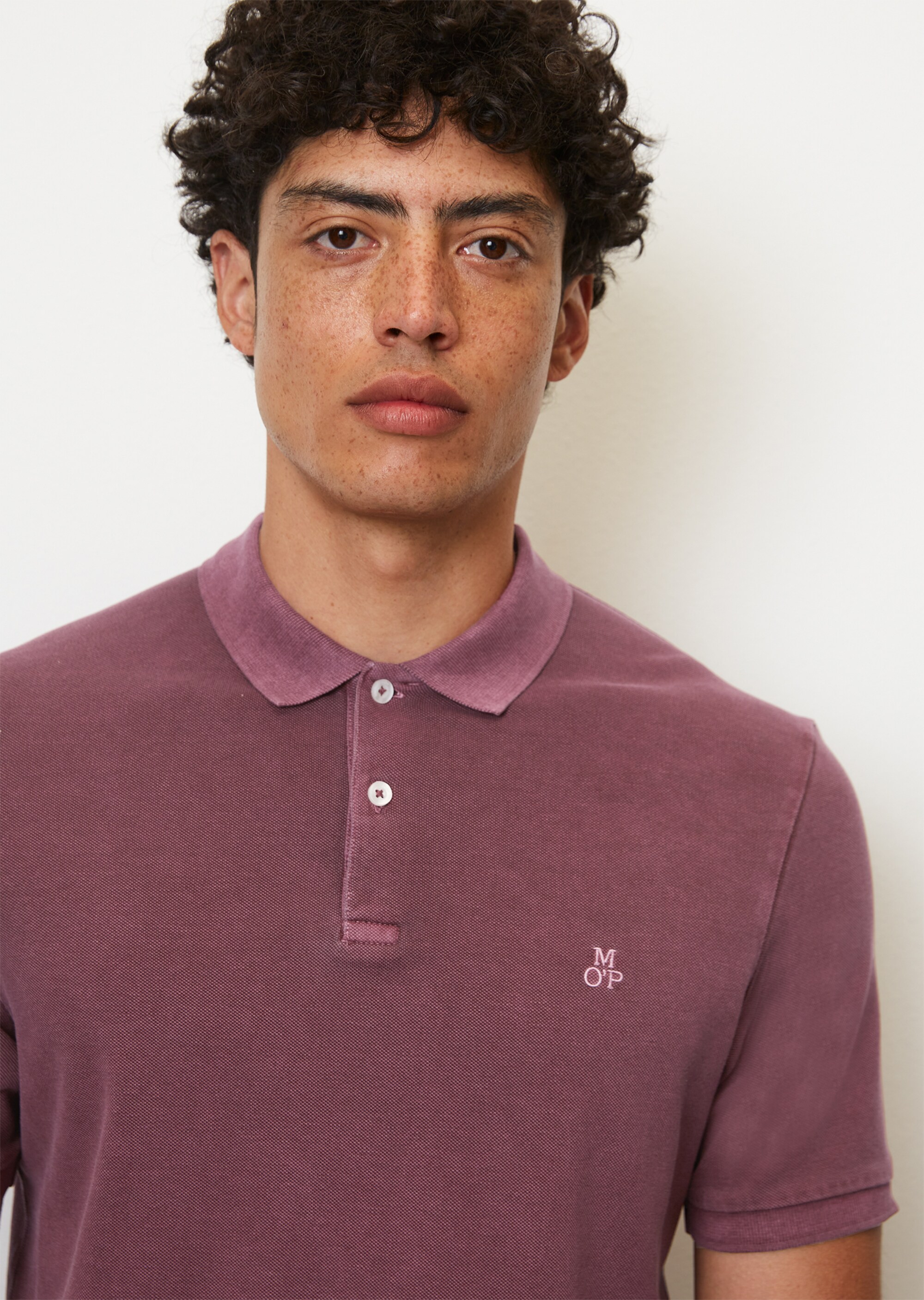 Kurzarm-Poloshirt Piqué shaped aus Organic Cotton-Stretch