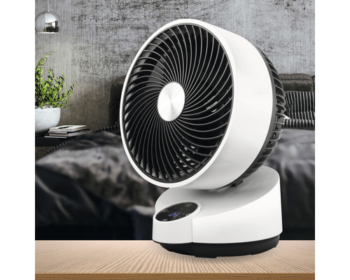 Penguin tafelventilator, Ø 24,5 cm, 50 W, kunststof, wit/zwart, met timer, touchbediening en afstandsbediening