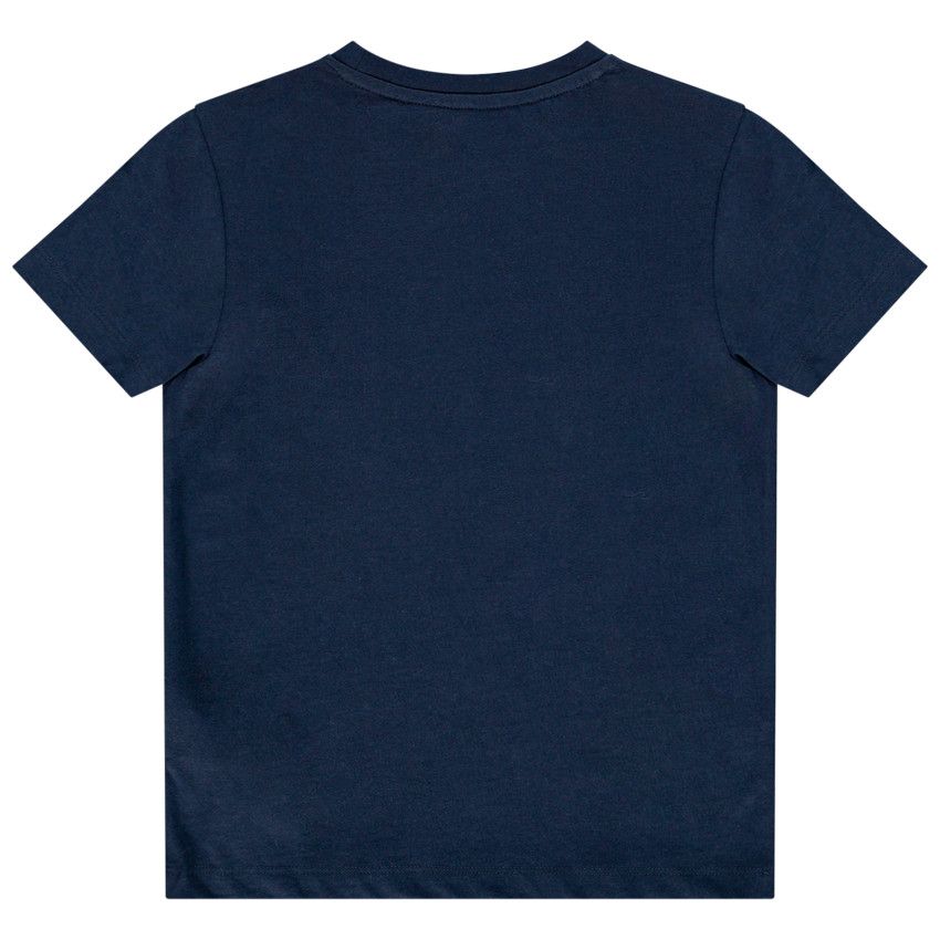 T-shirt manches courtes uni en coton pour enfant garçon - Bleu marine