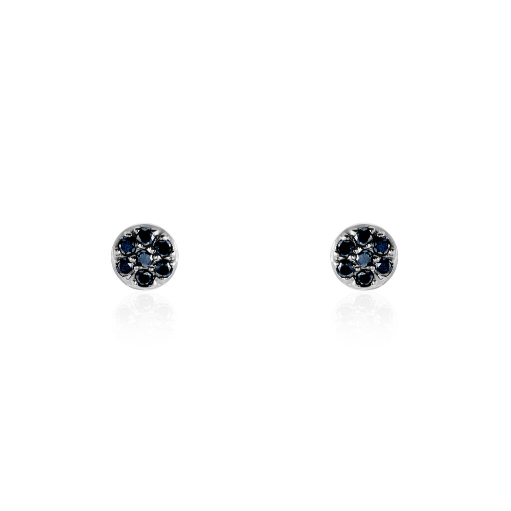 Boucles D'oreilles Puces Teani Or Blanc Diamant