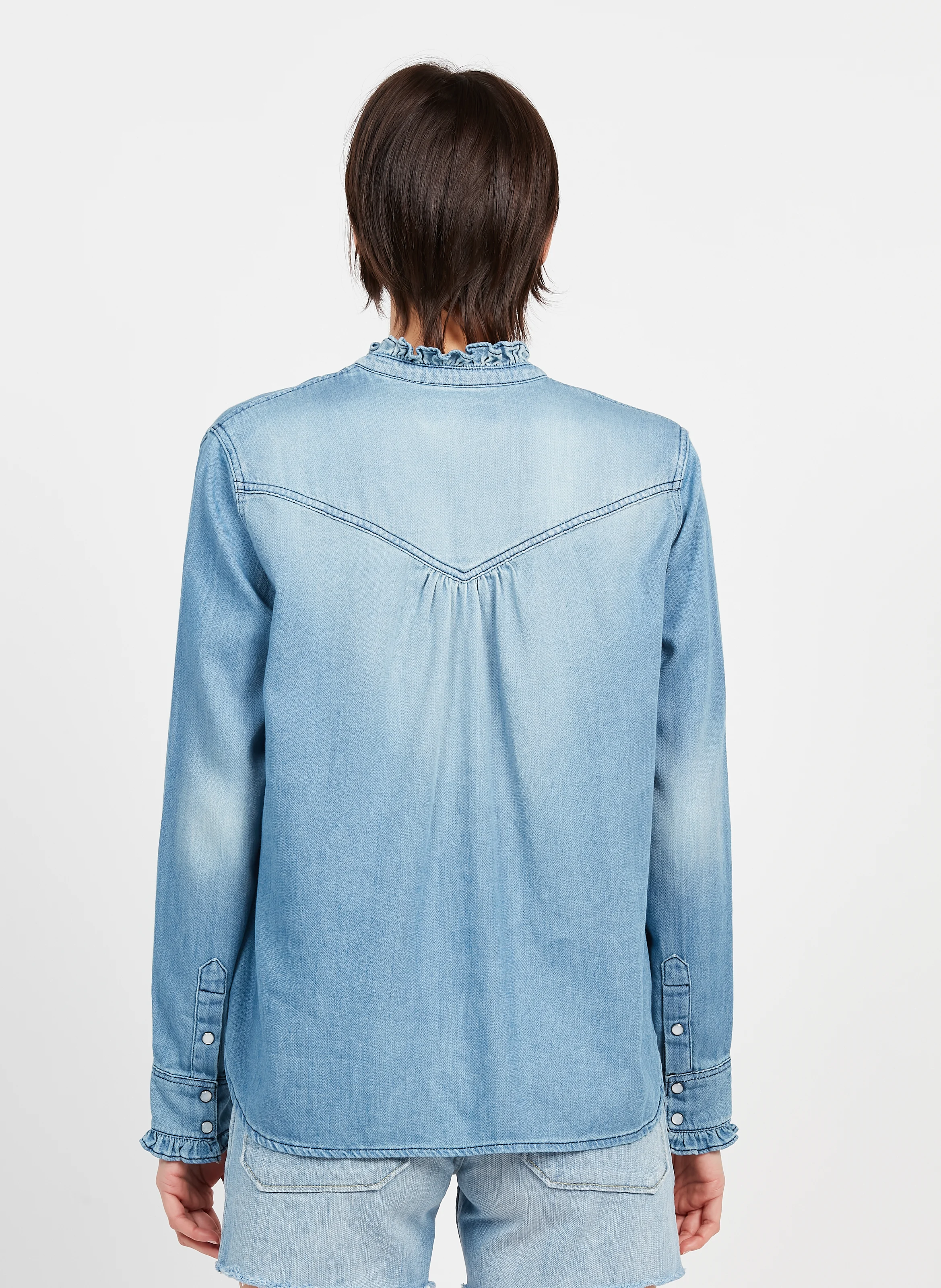 CHEMISE GABY - Chemise col rond en jean | Bleu