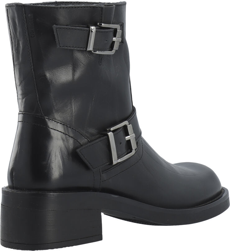Bianco BIAHARPER Mid Calf Biker Boot Pull Up Leather Black