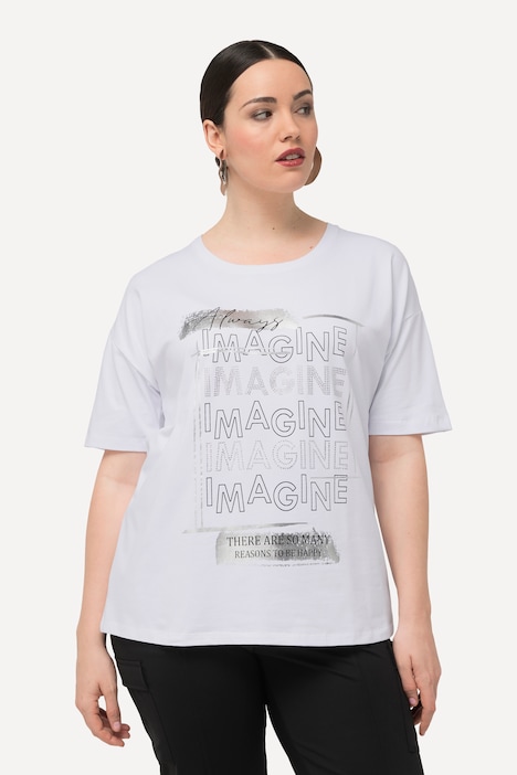 T-Shirt, Imagine, Ziersteine, Rundhals, Halbarm