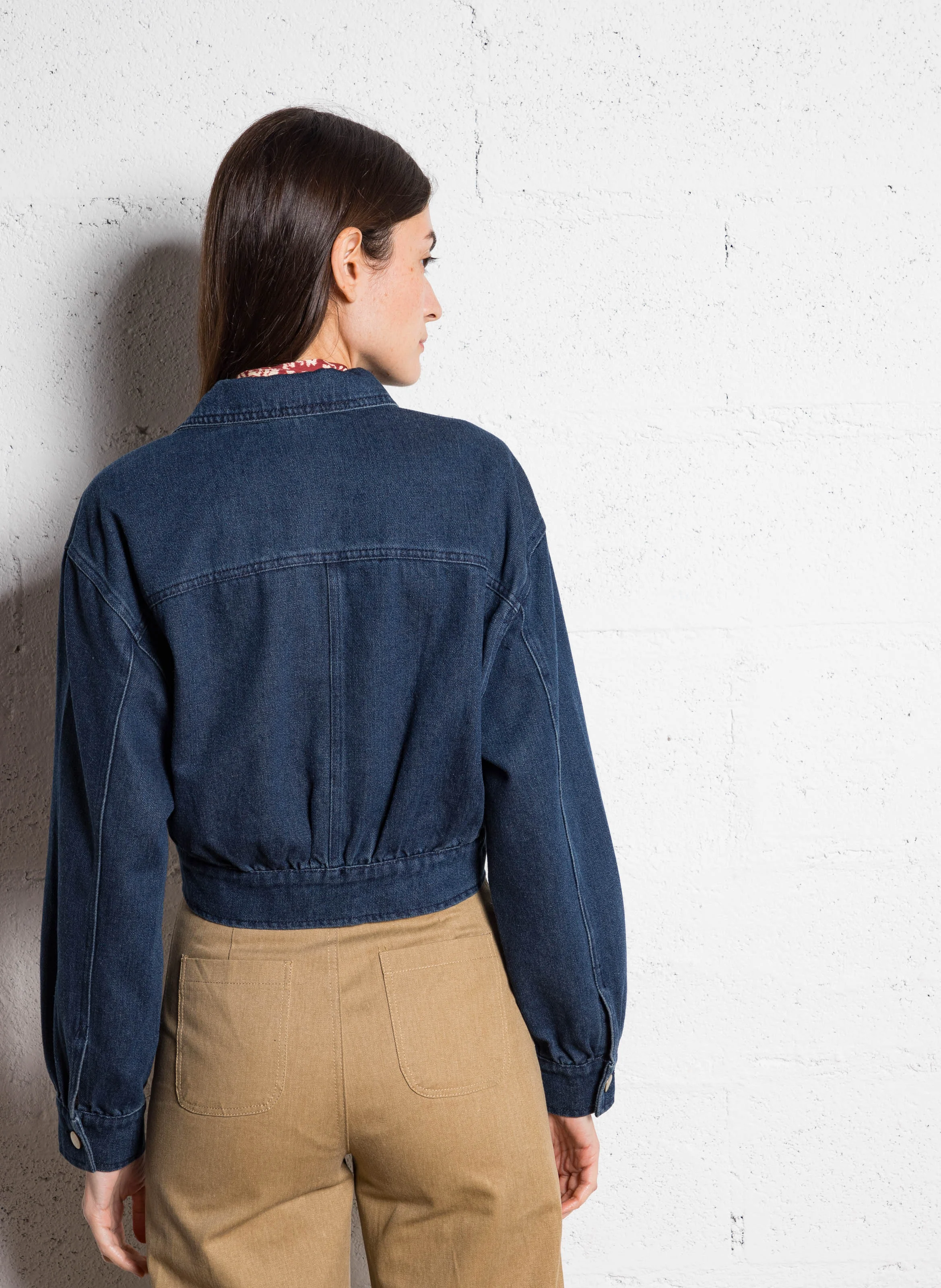 Veste courte en denim | Bleu