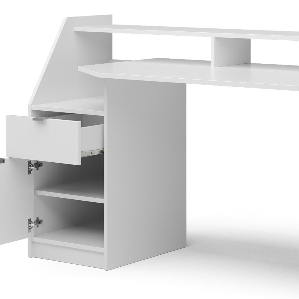 Vicco Computertisch Joel Groß PC-Tisch Weiß Gamingtisch Schreibtisch Büromöbel