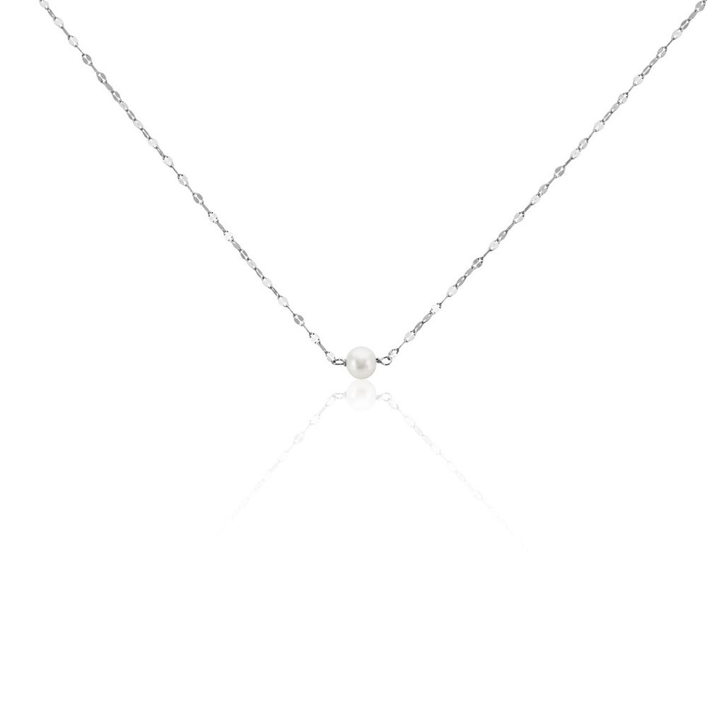 Collier Aron Argent Blanc Perle De Culture Blanc