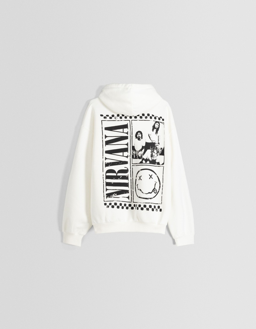 Moletom com capuz estampado do Nirvana