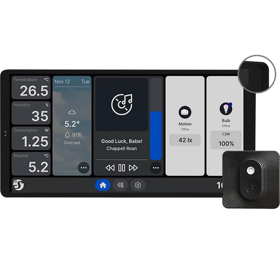 Wall Display X2 +HT Touchscreen Schwarz<br>Intelligentes Haussteuerungspanel mit einem 6.95-Zoll-Farbdisplay