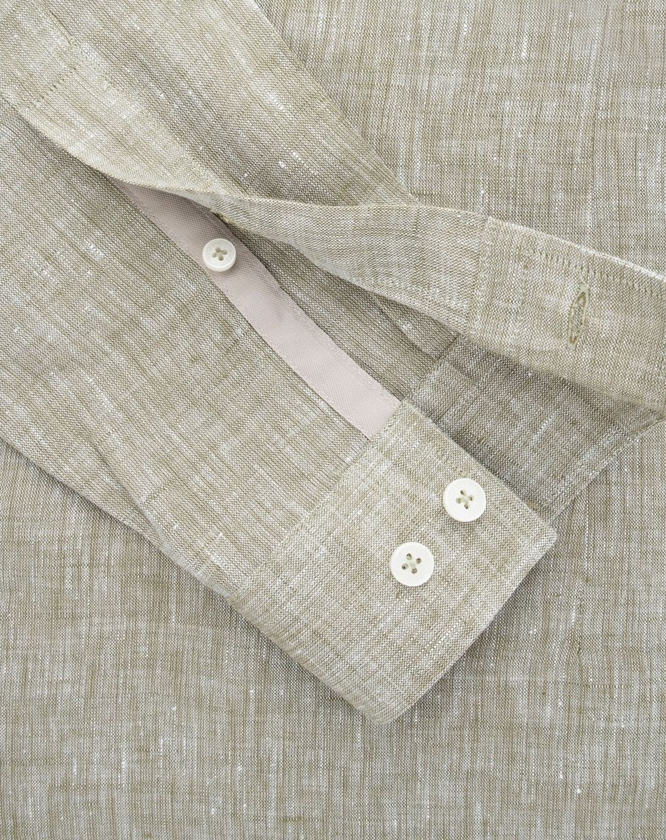 Hackett London Chemise 100% Lin Slim Fit double poche kaki clair