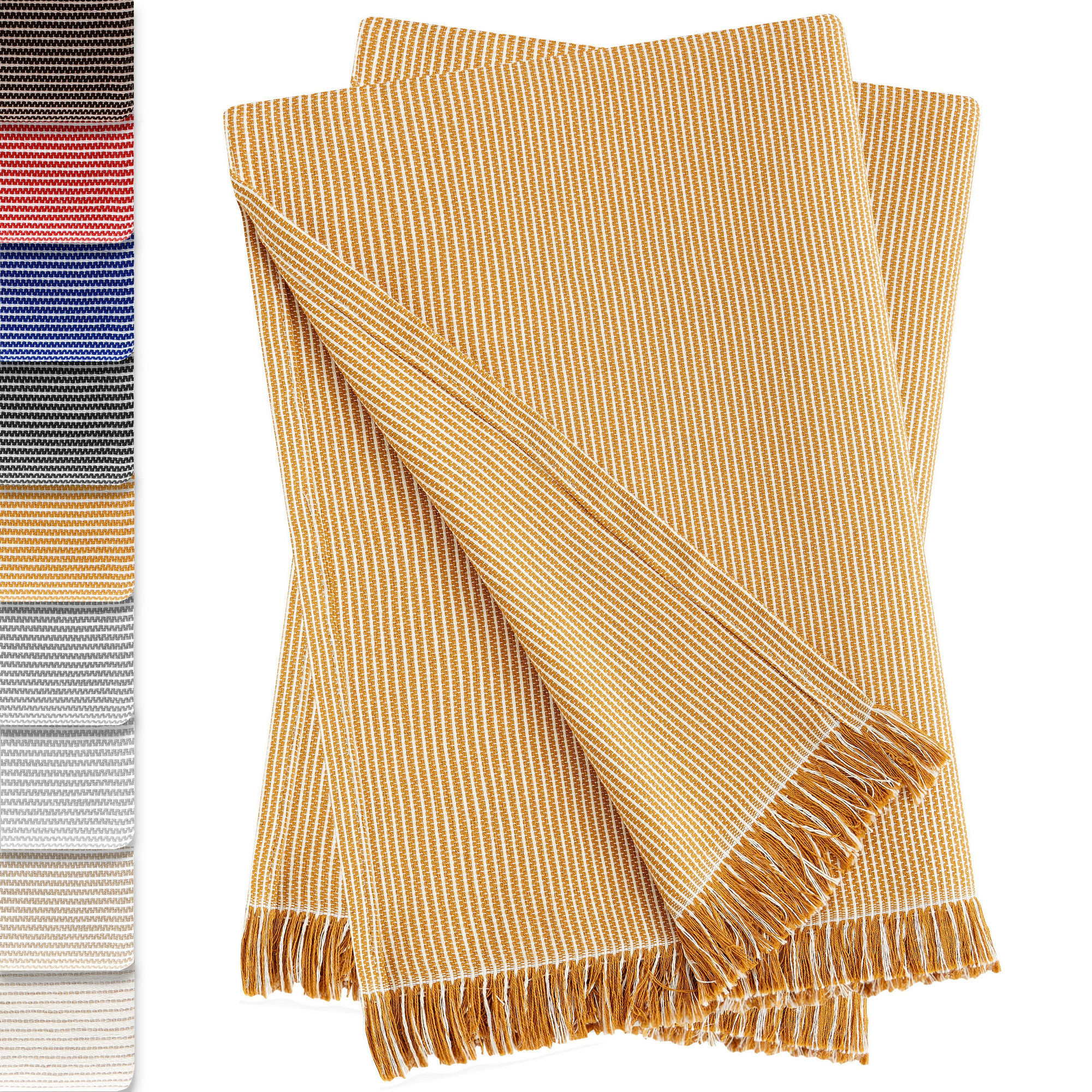 Conjunto de 2 colchas multiuso Plaid Paul, 180 x 260 cm, cor caramelo.