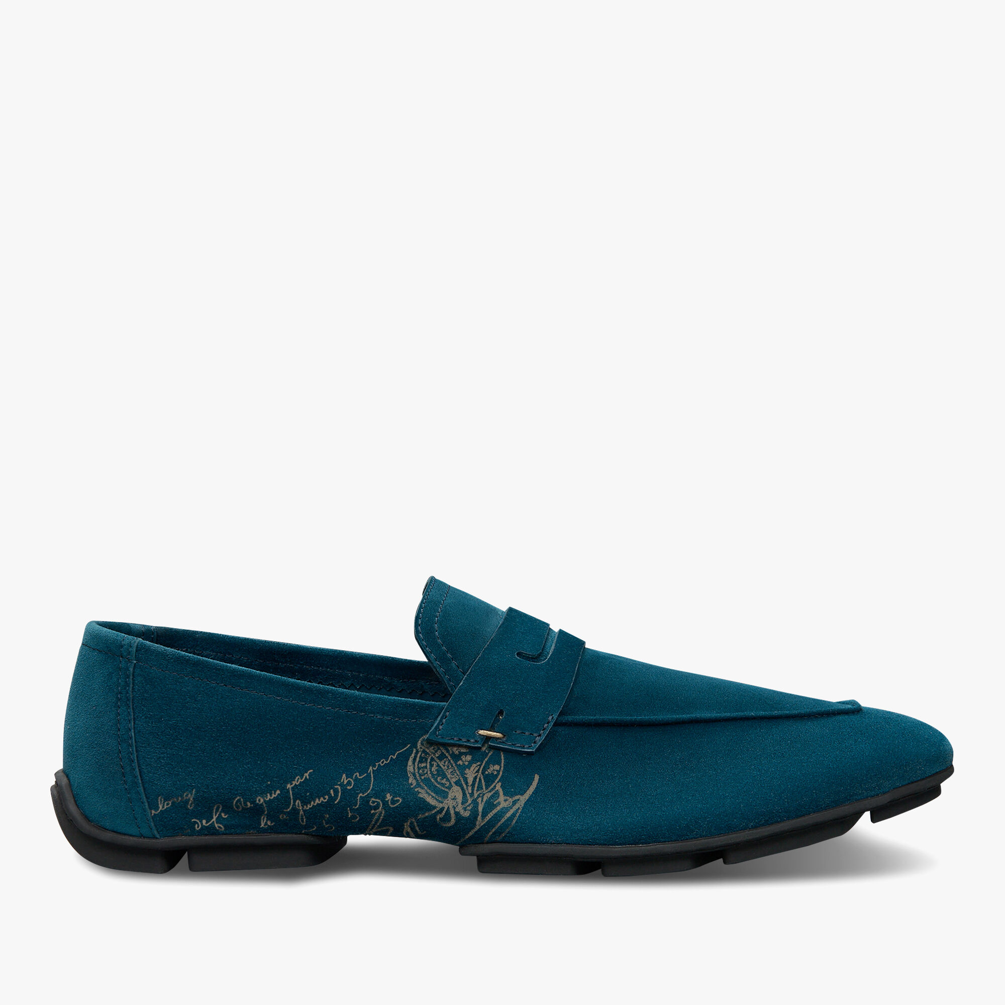 Mocassin Lorenzo Drive En Cuir Camoscio Scritto