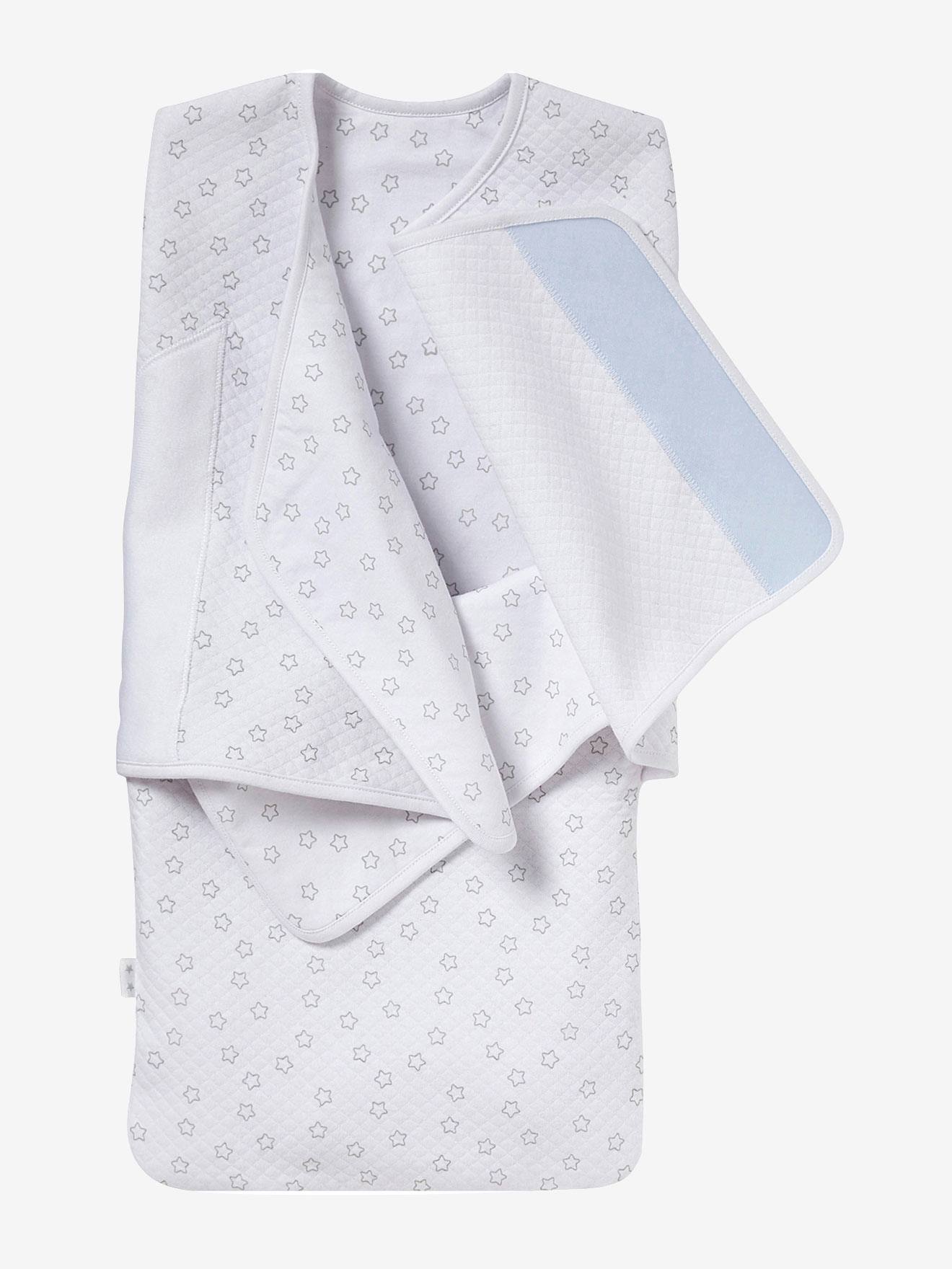 Swaddle VERTBAUDET tamanho médio com estampa branca