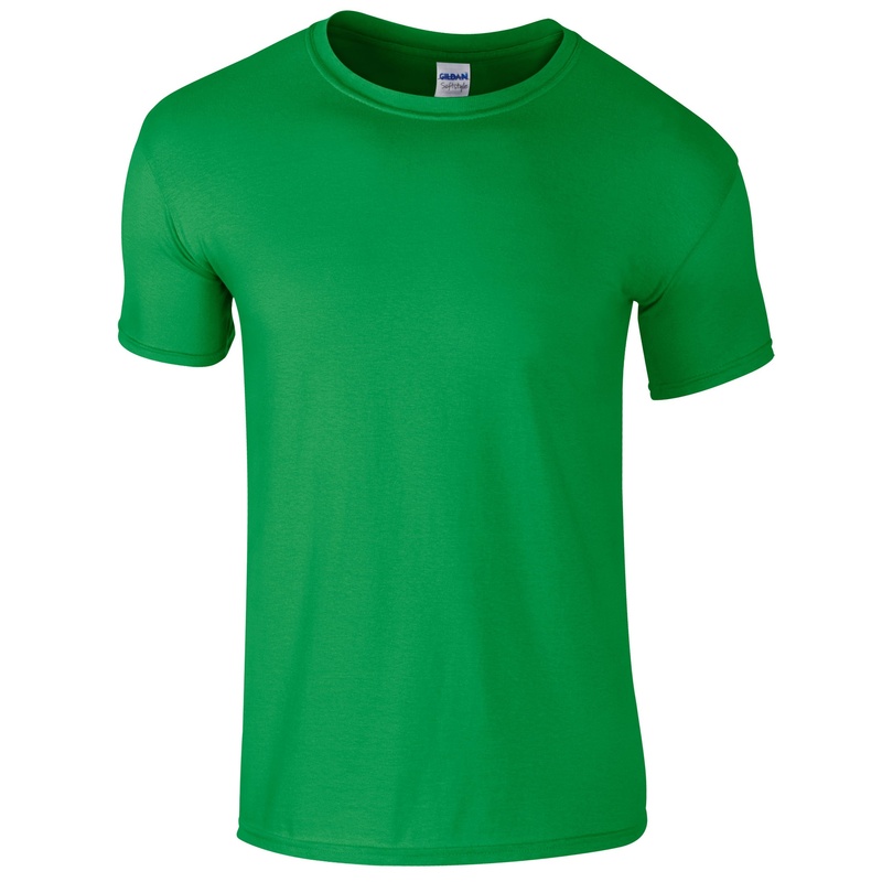 Camiseta básica de manga curta macia, 100% algodão grosso, Gildan