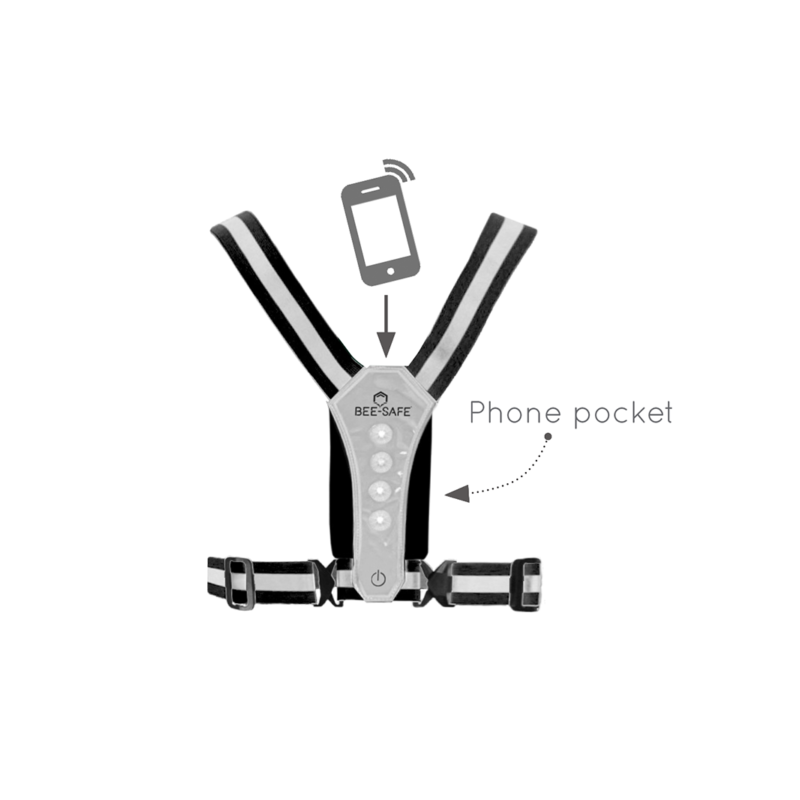 bee safe led harness phone pocket 609 23700 900 silver