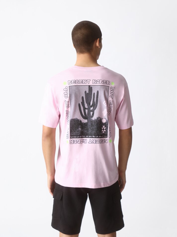 Camiseta estampada - Rosa chiclete