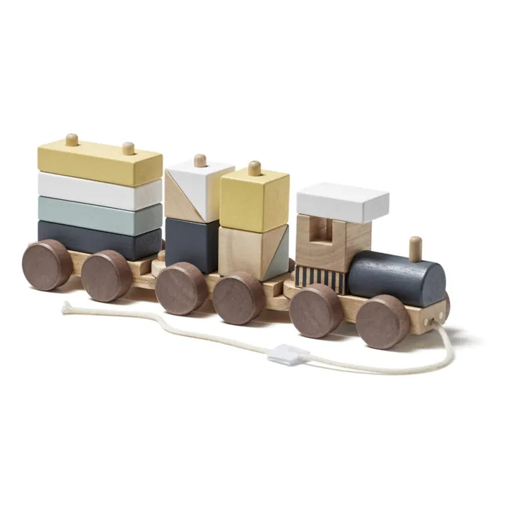 Kid's Concept Train avec cubes empilables en bois