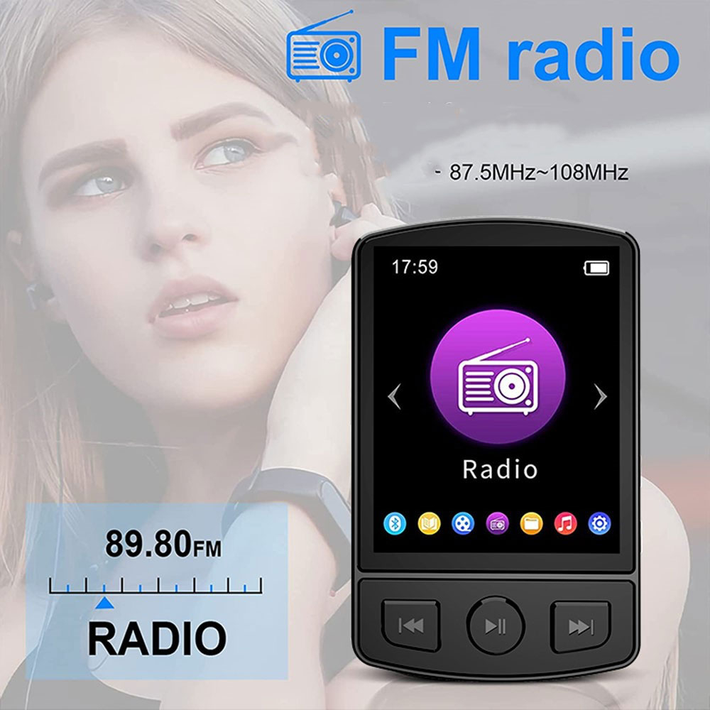 MP3-Player / Aufnahmegerät Bluetooth 5.2 mit 1.77