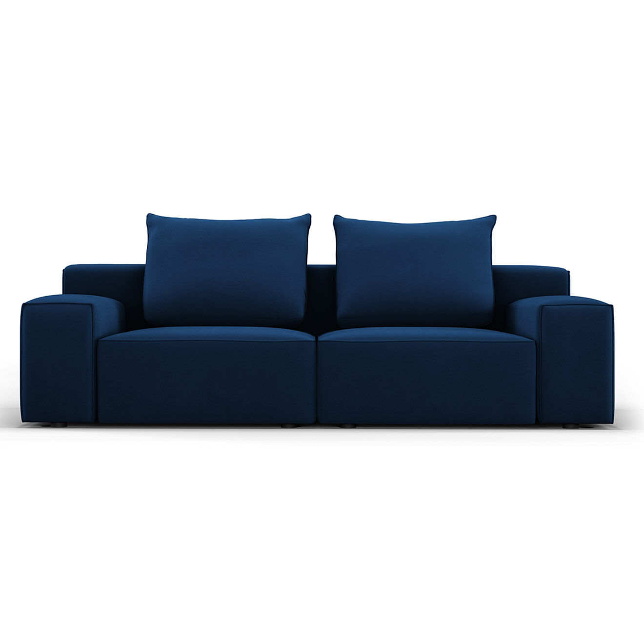 Mazzini Sofas Canapé Velours Ivy 3 Places bleu roi - 210x105x89 cm