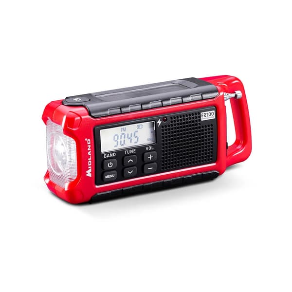 MIDLAND Emergency Radio Power Bank ER200 Rød Svart
