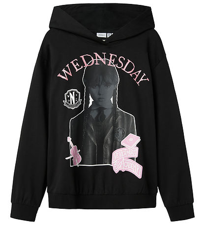 Name It Kapuzenpullover - NkfAda Wednesday - Schwarz