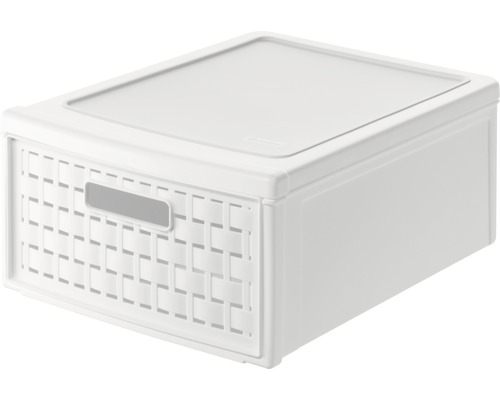 Kleine landelijke ladekast, 8,3 l, wit, 35x26x14,5 cm