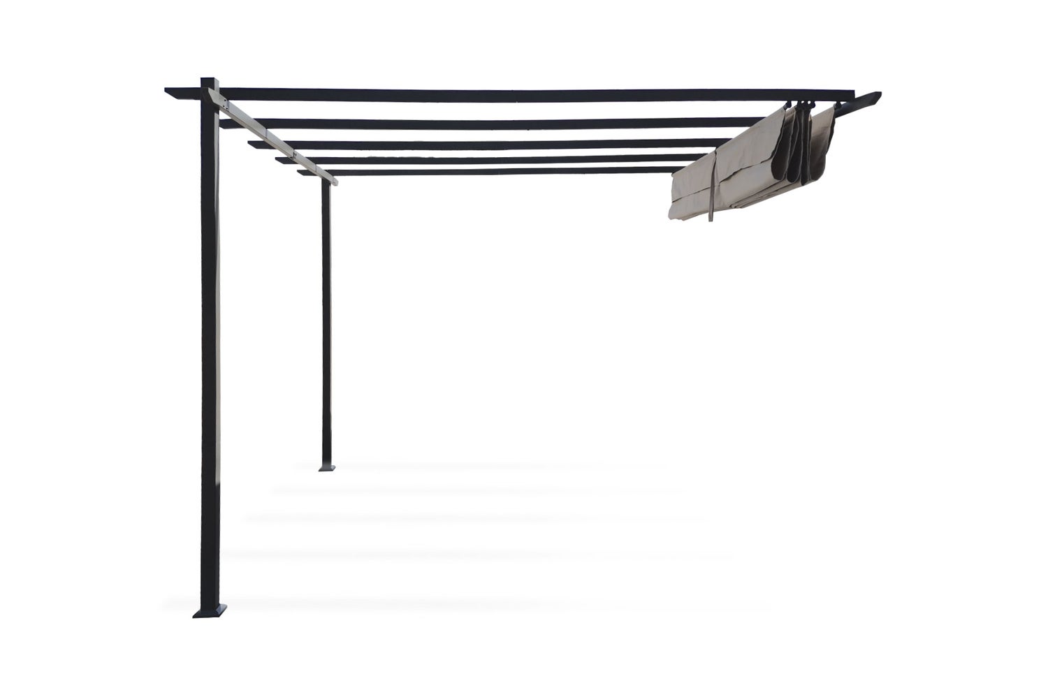 Pergola MIRA 300L300 Beige Wandmontage