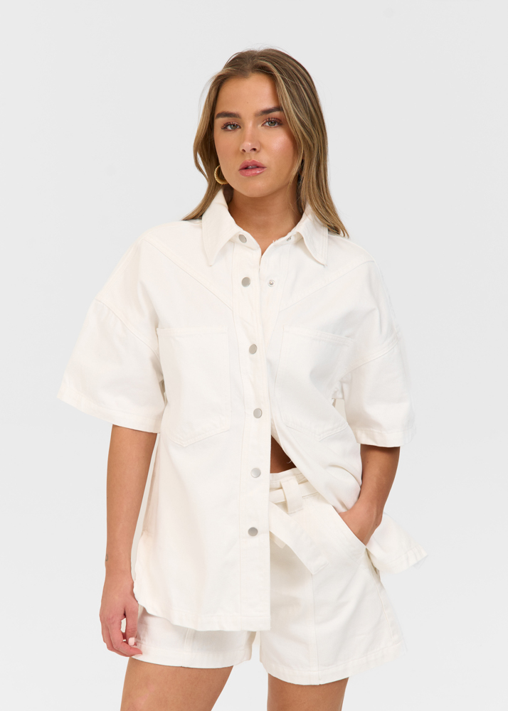Signature denim blouse ecru