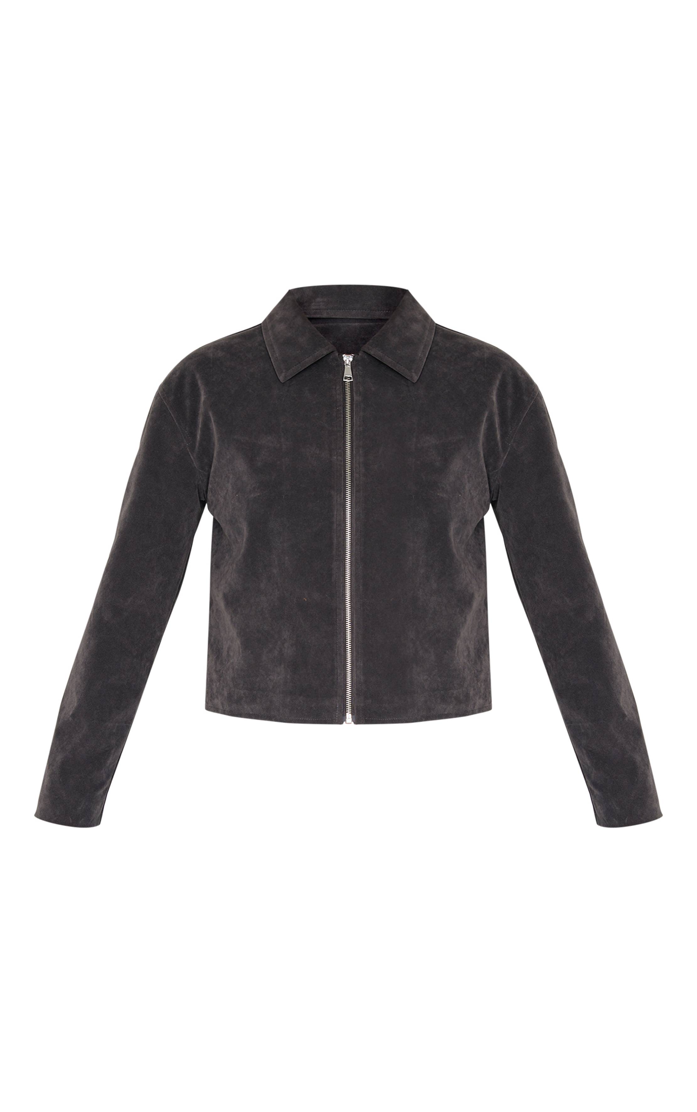 Charbon Veste En Synthétique À Fermeture Éclair