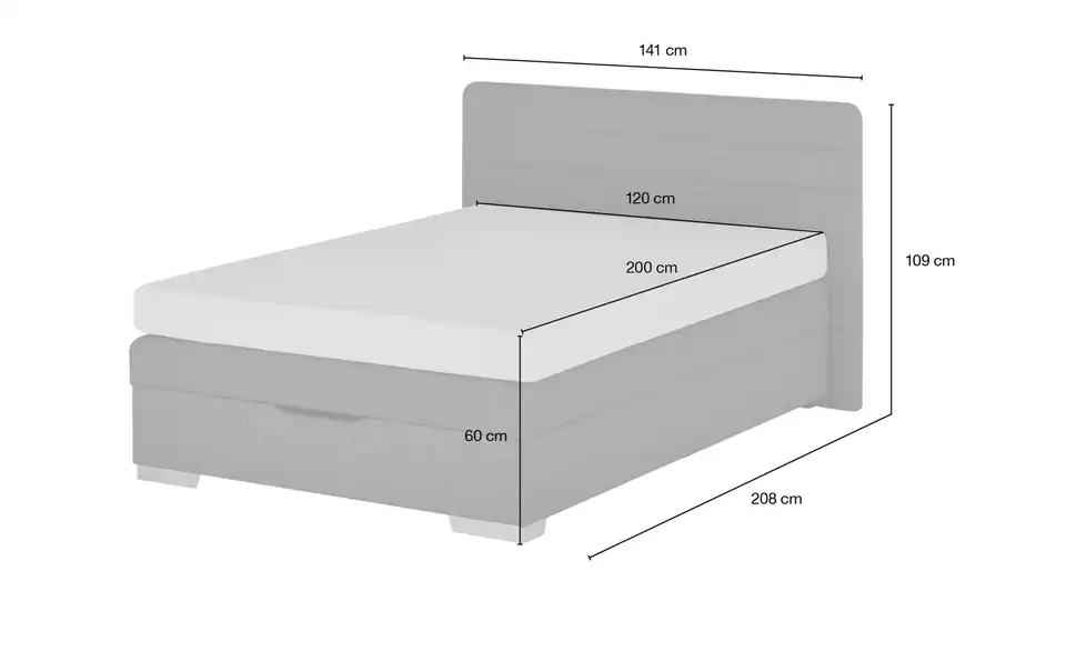 Boxspringbett Maria Petrol 120 cm