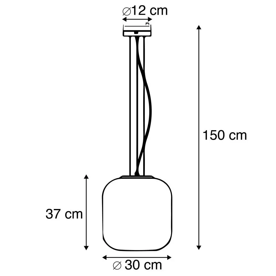 Qazqa hanglampen bliss zwart e27